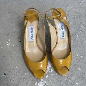 Jimmy Choo patent leather slingbacks